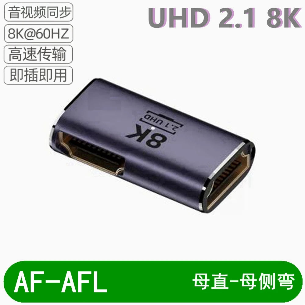 8K HD-Compatible Extender Adapter 90° Plug to Female Converter 4K 120Hz UHD 2.1 Elbow for HDTV PS4 PS5 Laptop