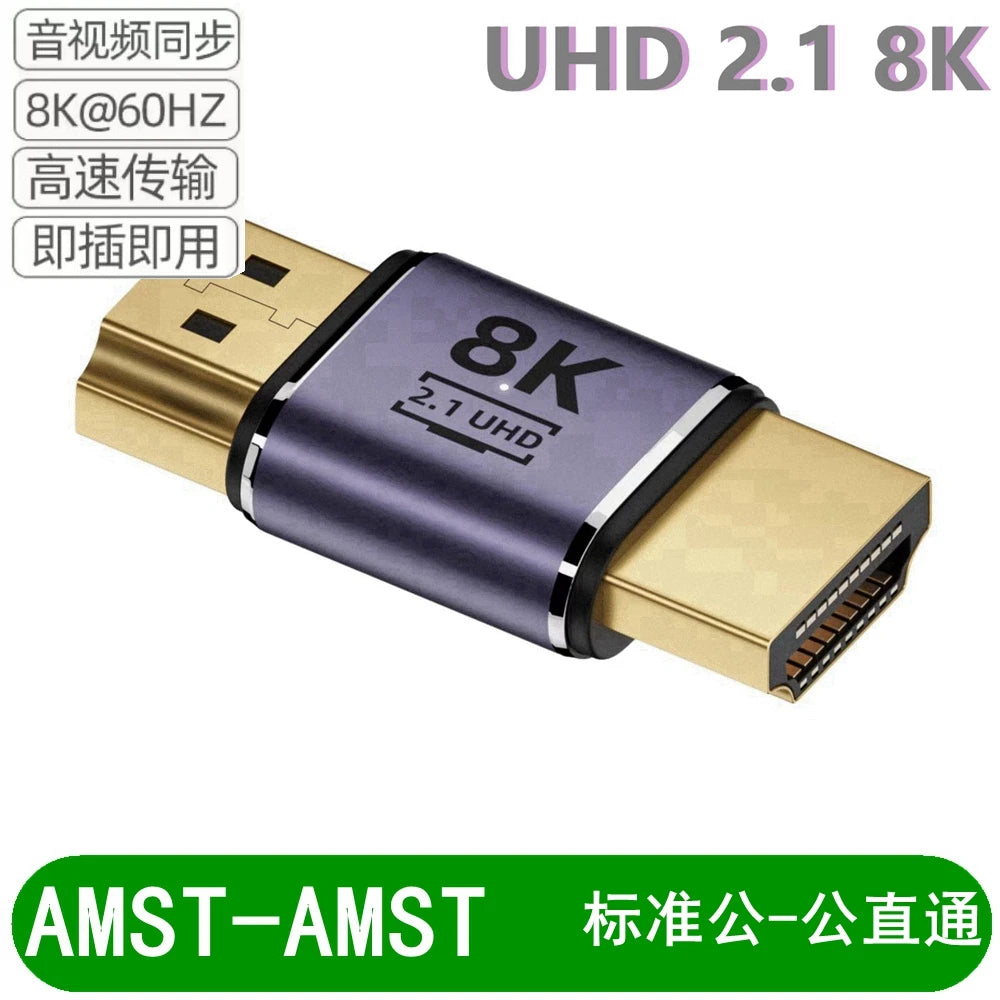 8K HD-Compatible Extender Adapter 90° Plug to Female Converter 4K 120Hz UHD 2.1 Elbow for HDTV PS4 PS5 Laptop
