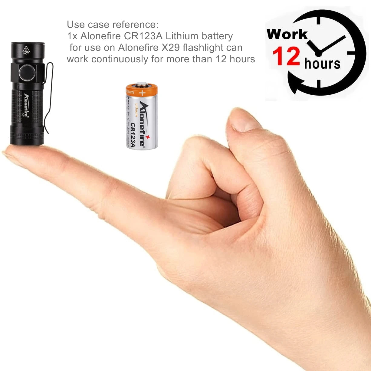 X29 LED Portable Mini Led Flashlight 12 hr Long endurance Fishing hiking child lady Backpack Hat Pocket Torch CR123A battery