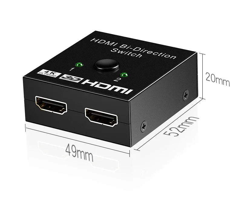 ZOERAX 2 in 1 Out  4K HDMI Switch or 1to2 HDMI Splitter 2.0 Bi-directional Splitter/Switcher Manual Select for PS4