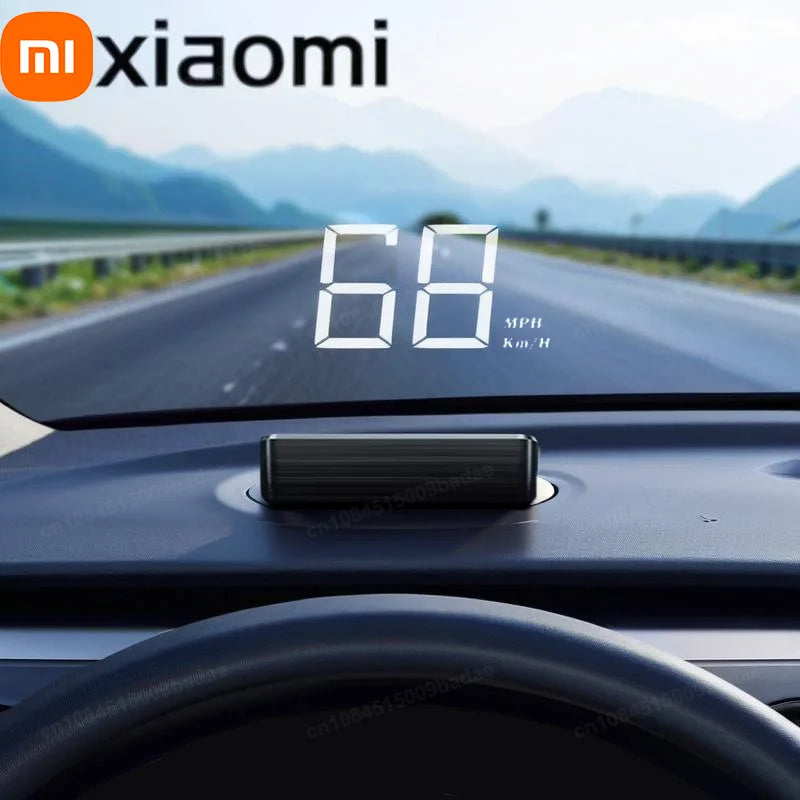 Xiaomi In-vehicle Speedometer HUD Head Up Speed Mete Display Digital GPS Compass Multifunctional Car Windshield Projector NEW