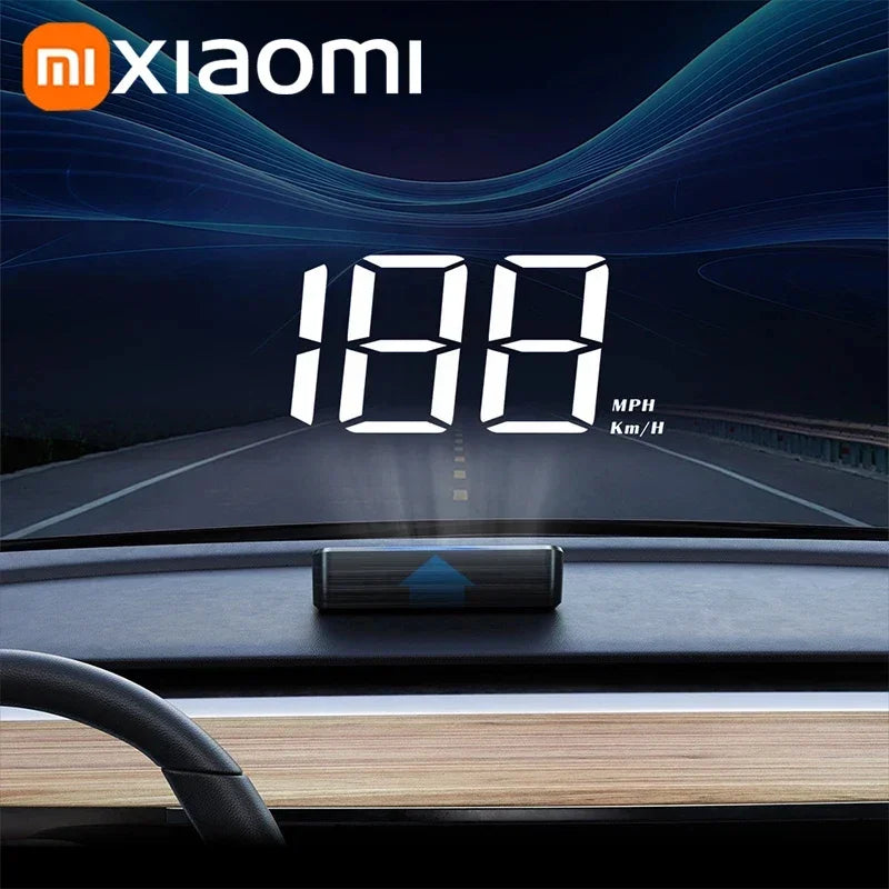Xiaomi In-vehicle Speedometer HUD Head Up Speed Mete Display Digital GPS Compass Multifunctional Car Windshield Projector NEW