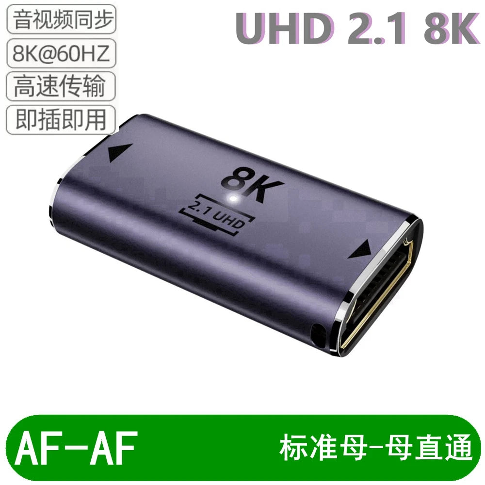 8K HD-Compatible Extender Adapter 90° Plug to Female Converter 4K 120Hz UHD 2.1 Elbow for HDTV PS4 PS5 Laptop